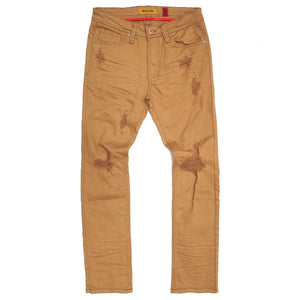 M1932 Makobi Brighton Shredded Twill Jeans - Khaki