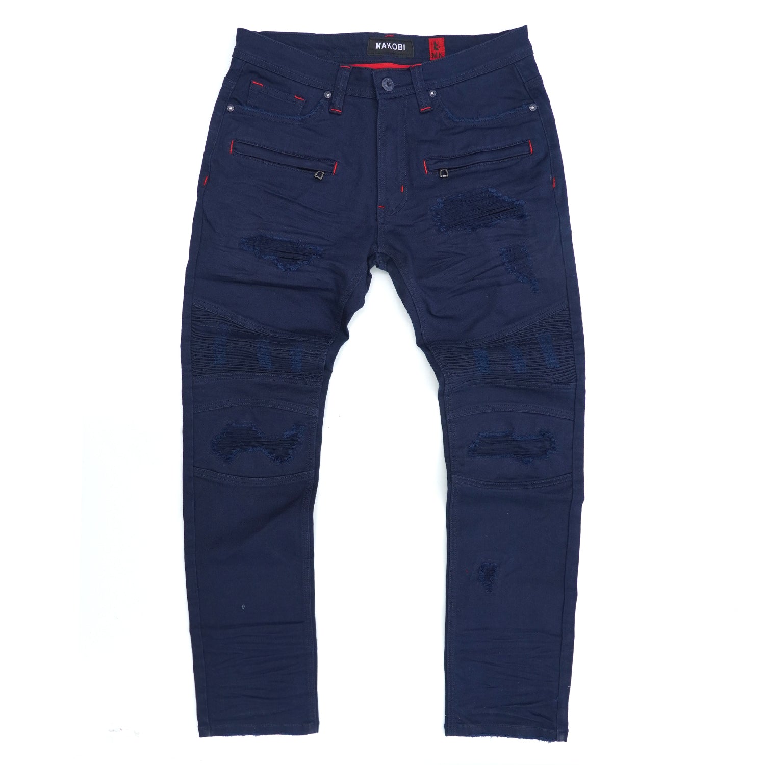 M1926 - Makobi Core Denim Biker Jeans - Navy