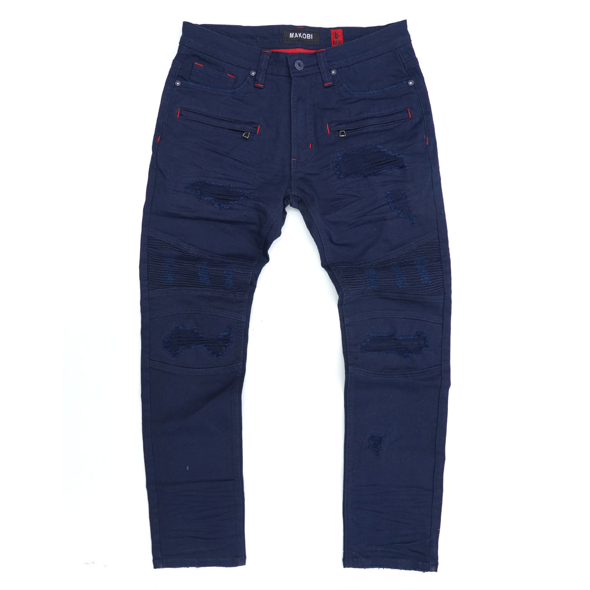Makobi M1926 in Makobi Core Denim Biker Jeans - Navy