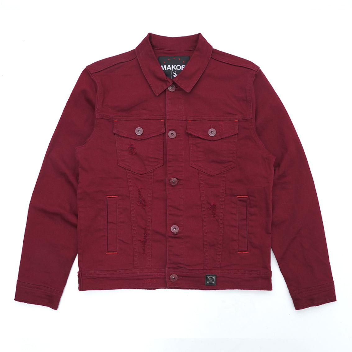 M1026 - Makobi Core Denim Jacket - Burgundy Makobi Jeans USA M1026 - Makobi Core Denim Jacket - Burgundy Makobi Jeans USA