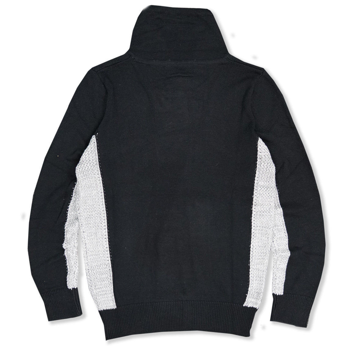 M5040 Shawl Collar Knit Sweater - Black/Gray