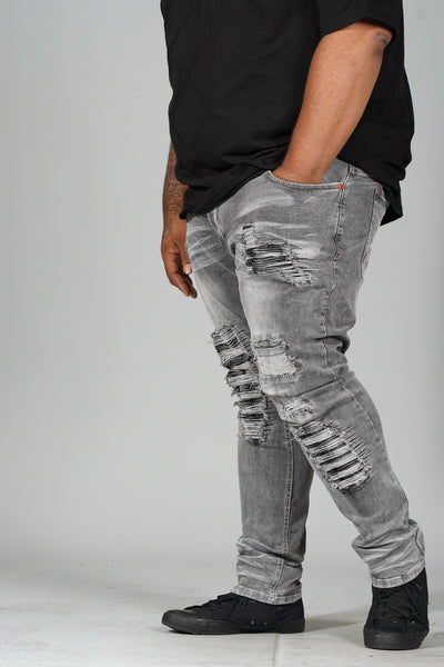 M1780 Pensacola  Shredded Jeans  - Gray