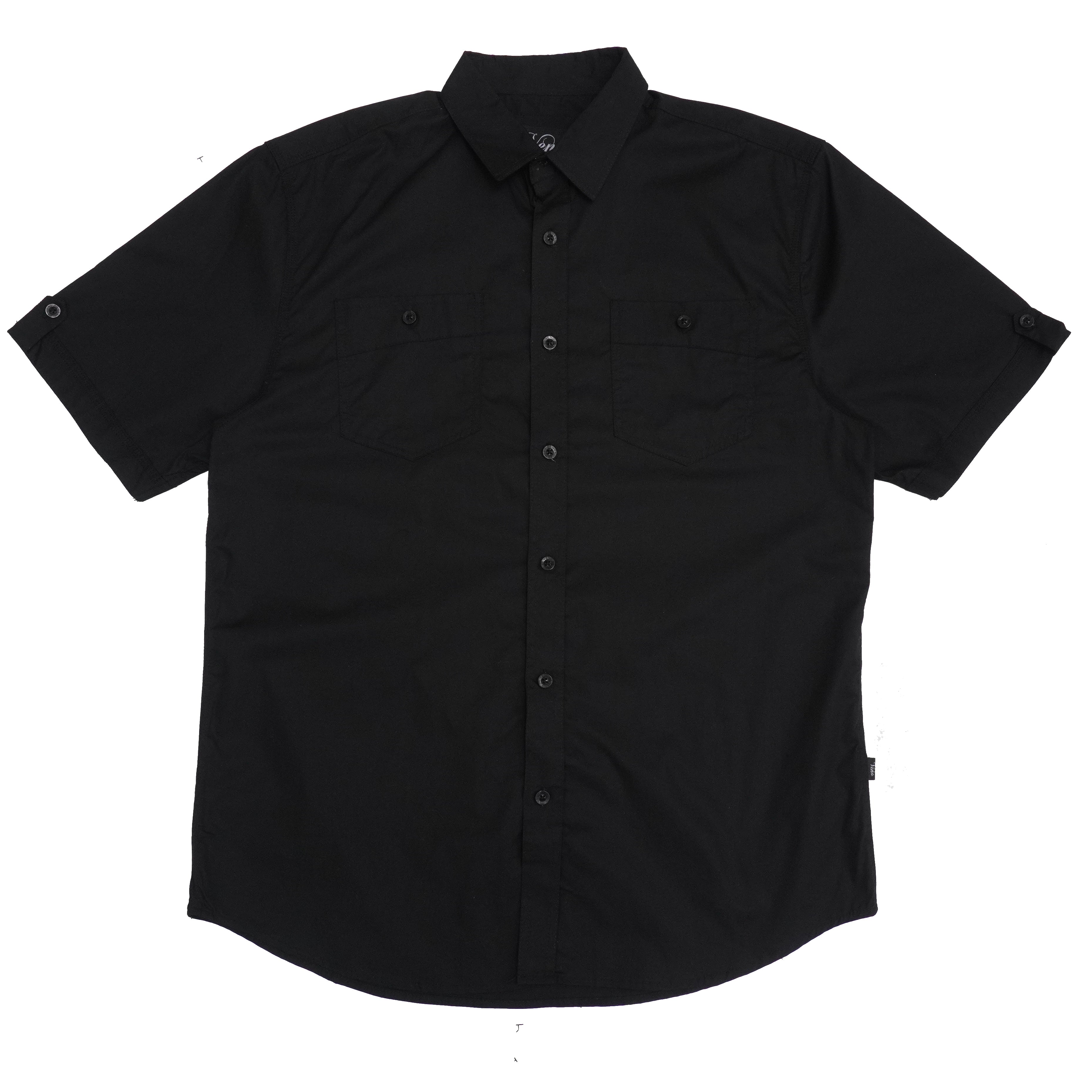V952 Veno Cotton Button-Down Shirt - Black