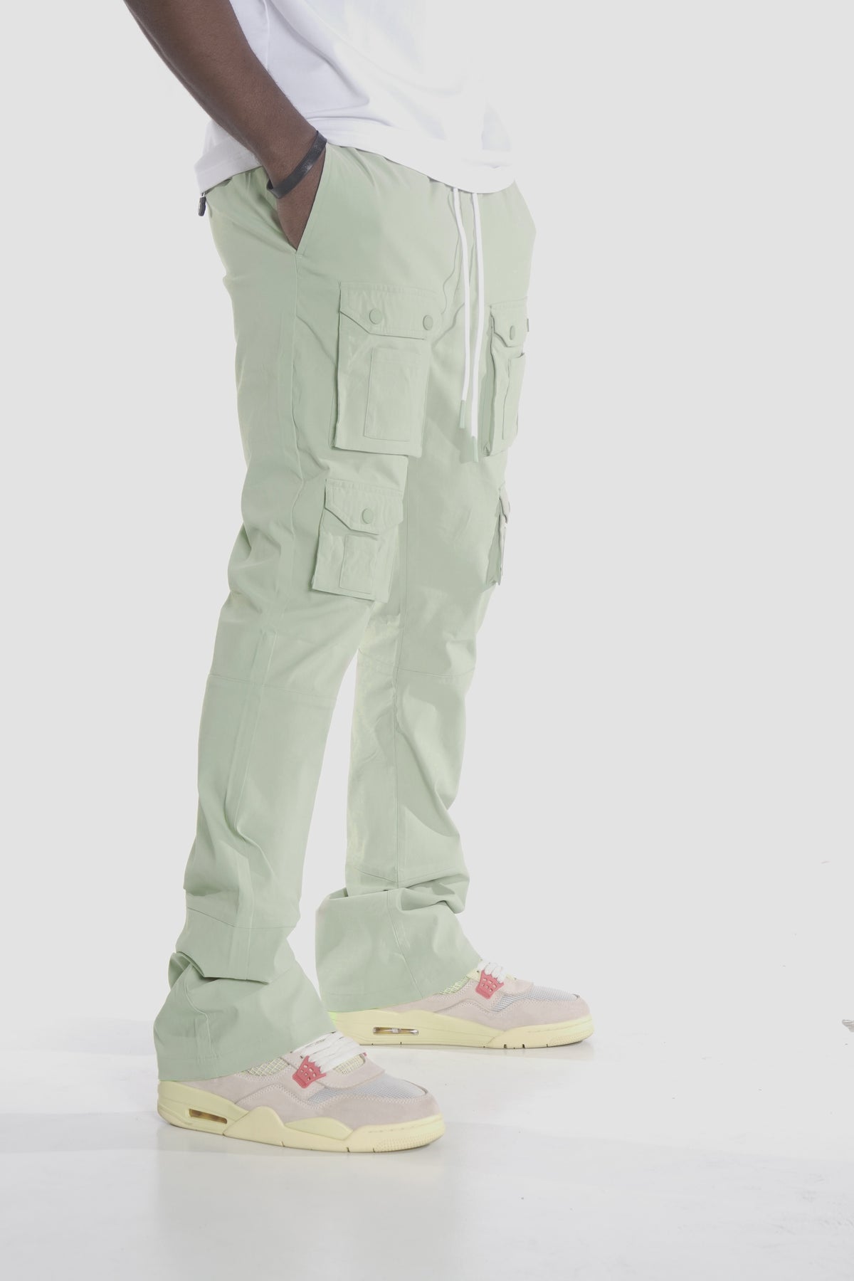 M1633 Colton 34" Stack Nylon/Spandex  Sweat Pants - Light Olive