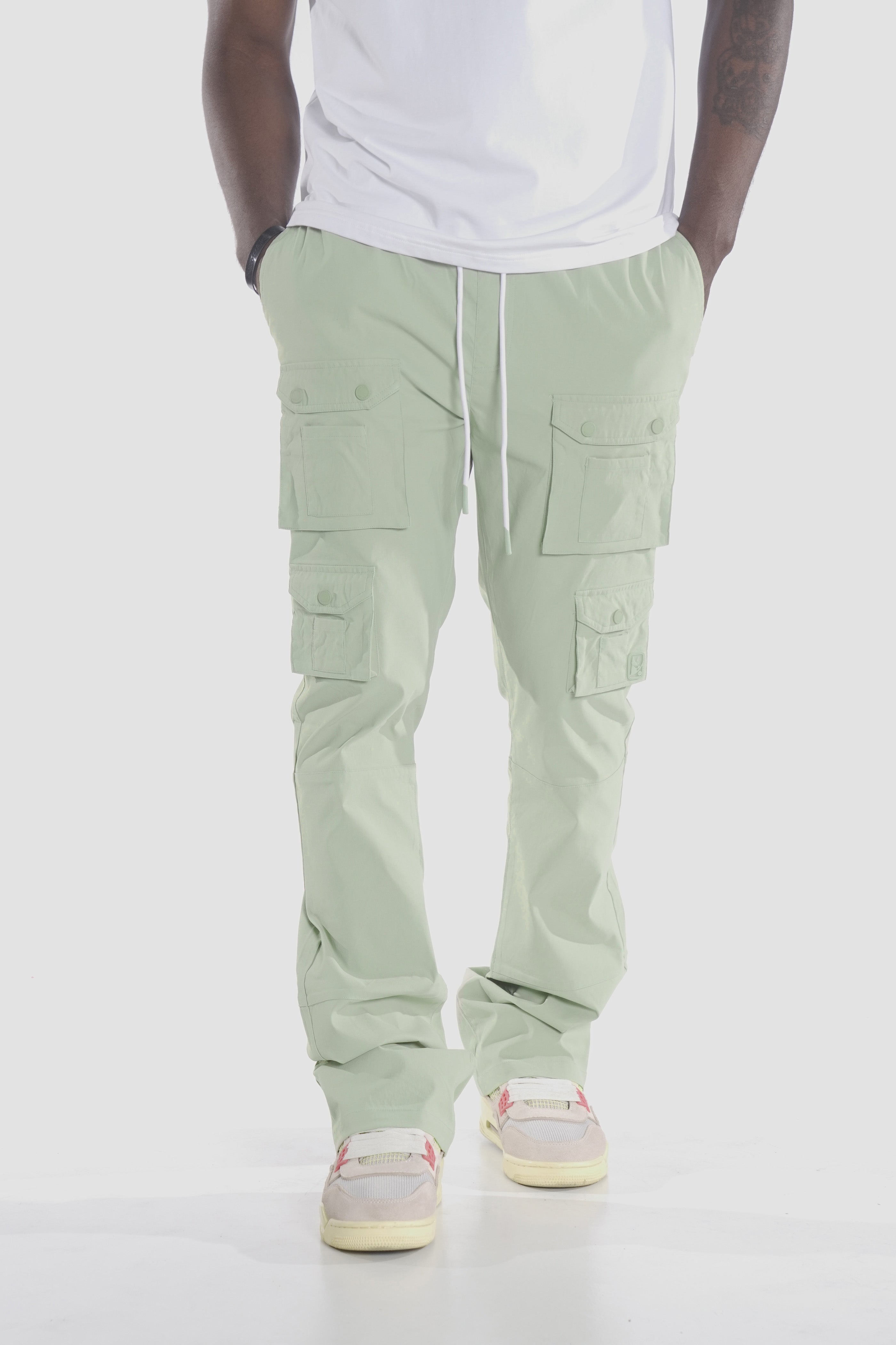 M1633 Colton 34” Stack Nylon/Spandex Sweat Pants - Light Olive