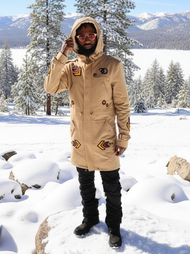 F1334 Jovan Aztec Weather Proof Coat - Khaki