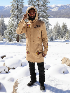 F1334 Jovan Aztec Weather Proof Coat - Khaki