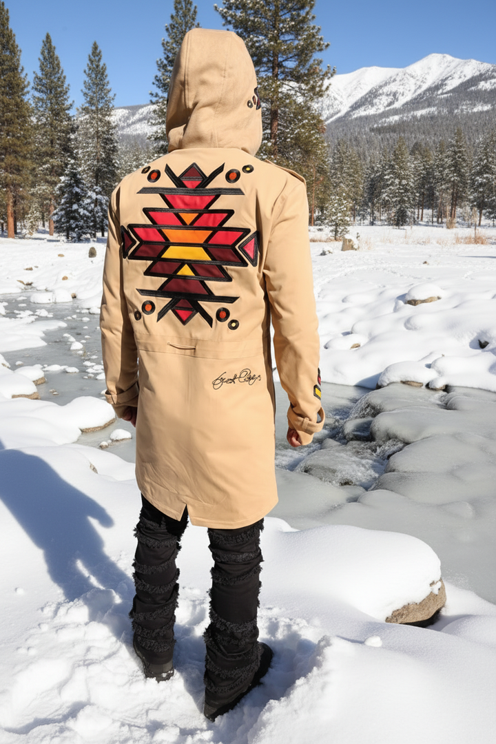 F1334 Jovan Aztec Weather Proof Coat - Khaki