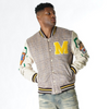 M4315 Vercelli Plaid Varsity Jacket - Khaki