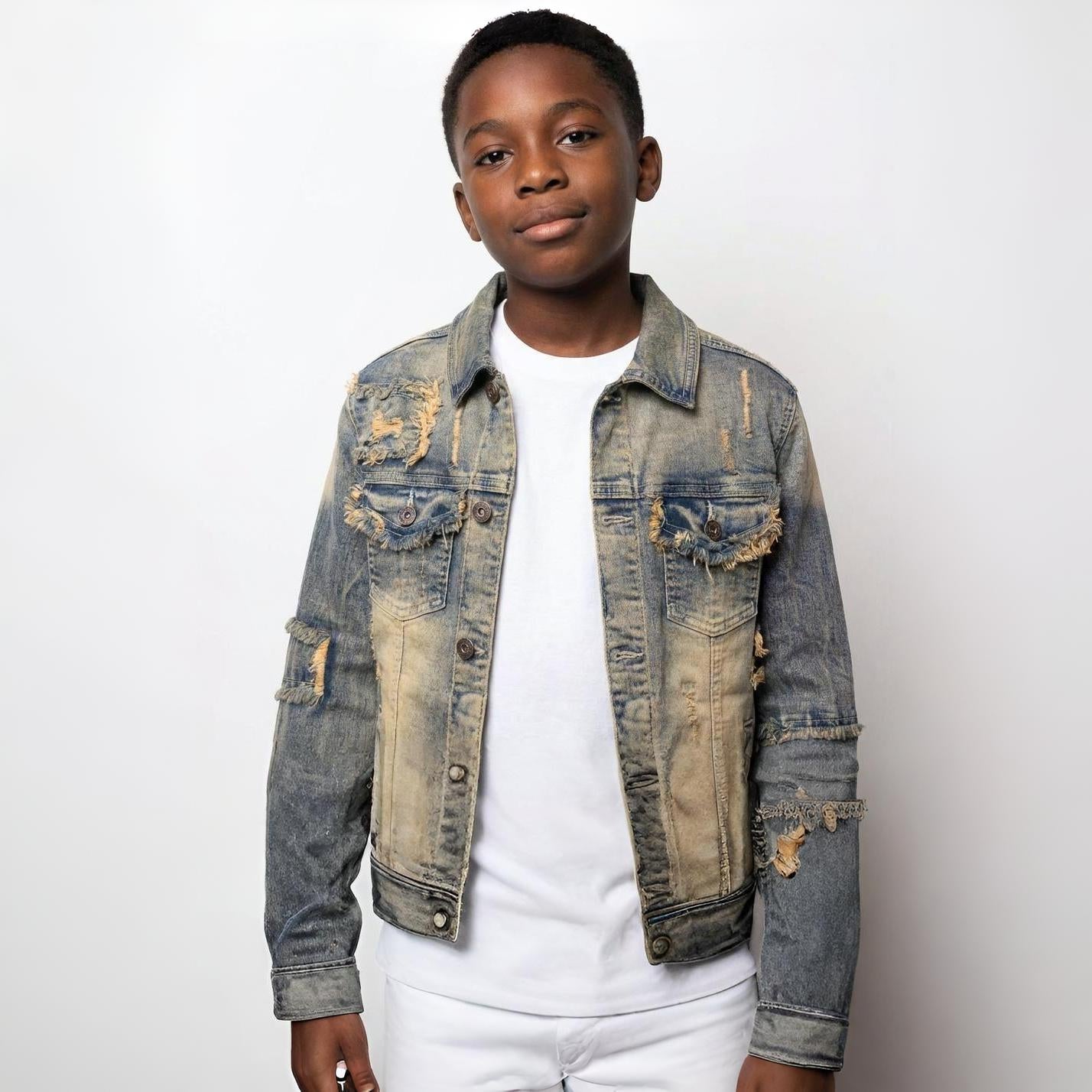 B1026 Kids Bergamo Denim Jacket - Dirt