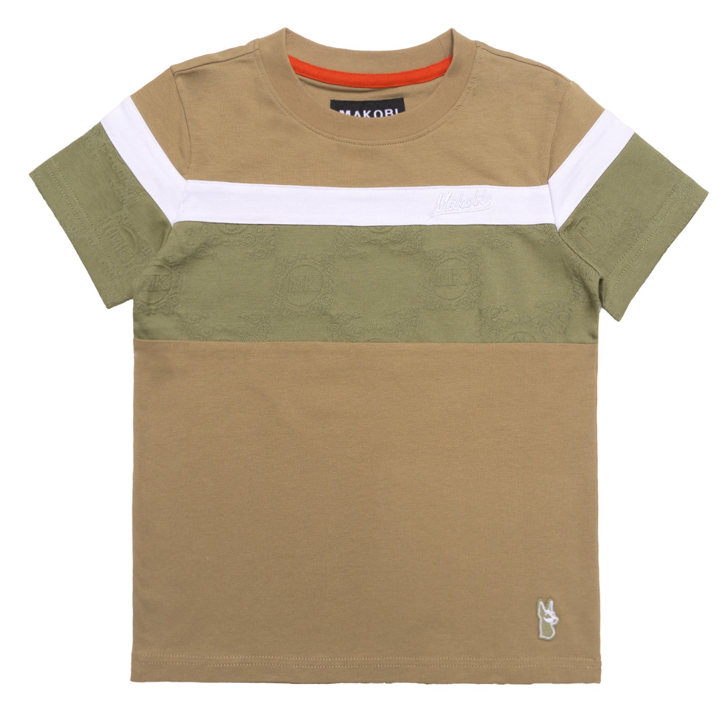 Makobi B141 Makobi Monogram KidsTee in Khaki, view 3