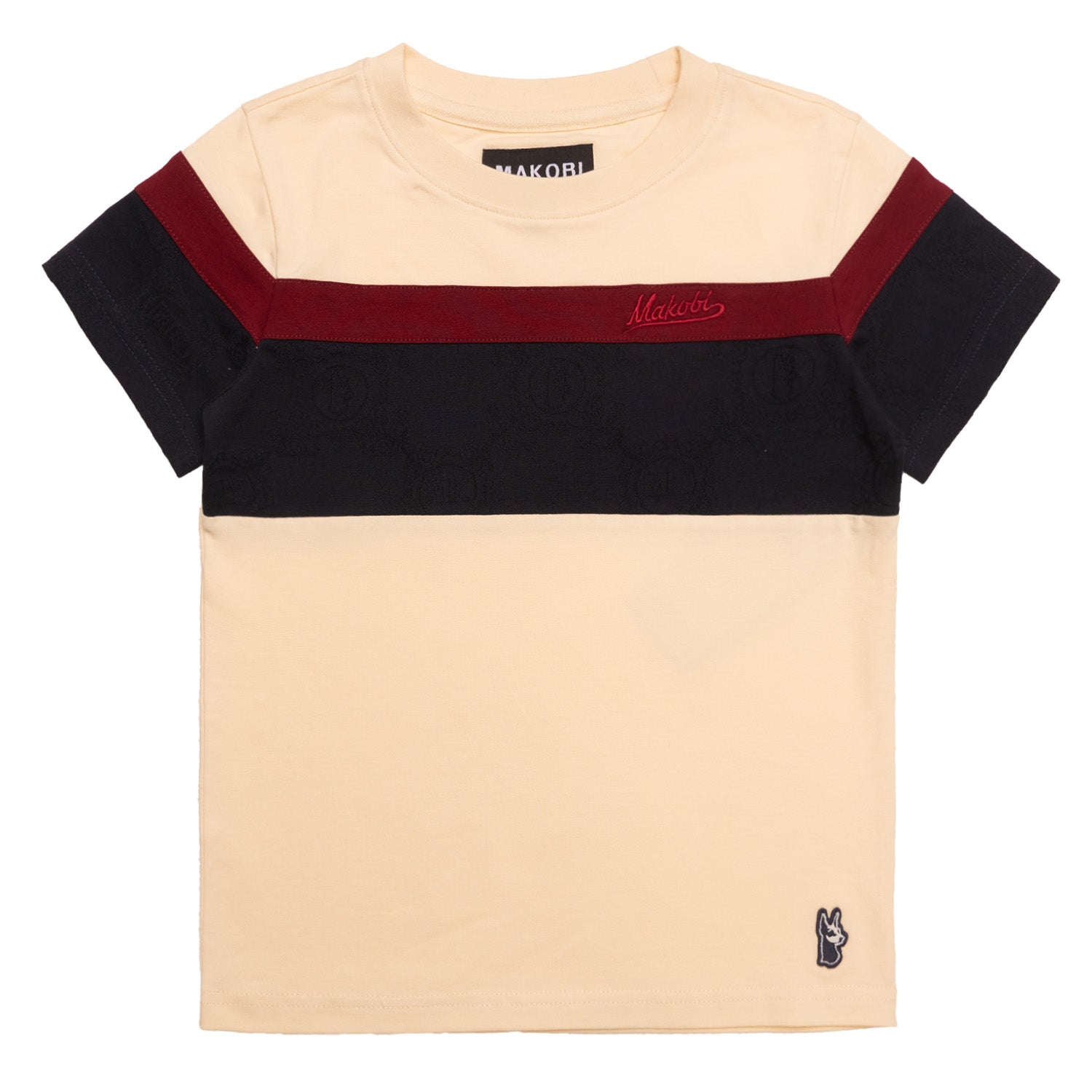Makobi B141 Makobi Monogram KidsTee- Natural, view 2