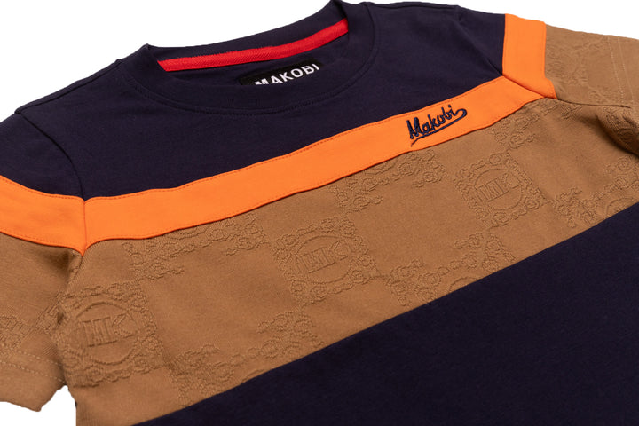 B141 Makobi Monogram KidsTee- Navy