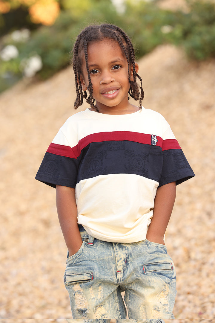 B141 Makobi Monogram KidsTee- Natural