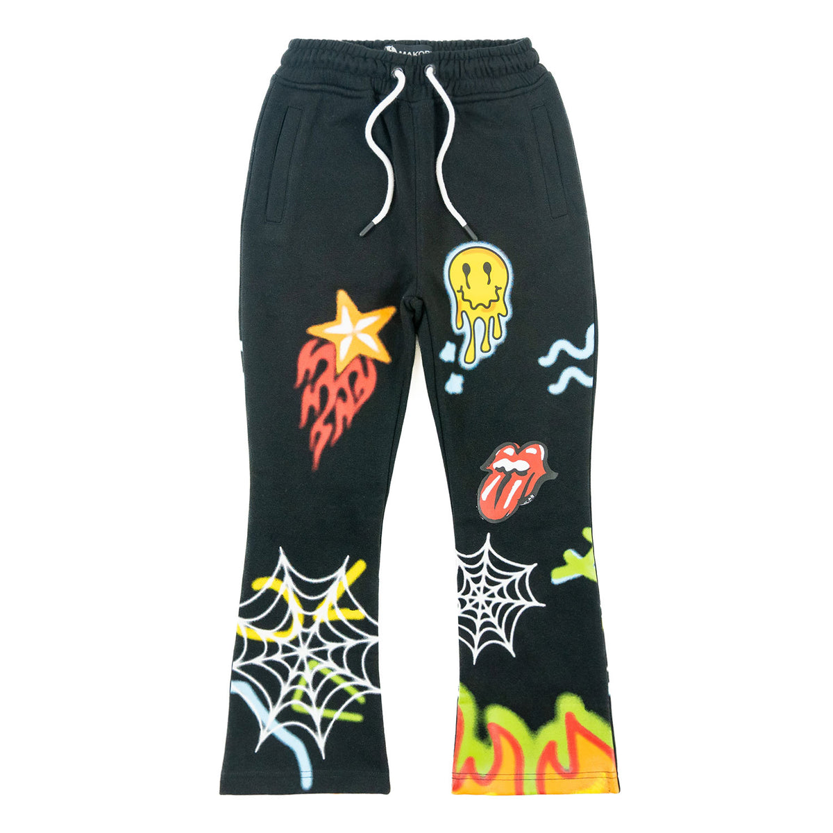 B4525 - Makobi KIDS Graffiti Stacked Fleece Set - Black