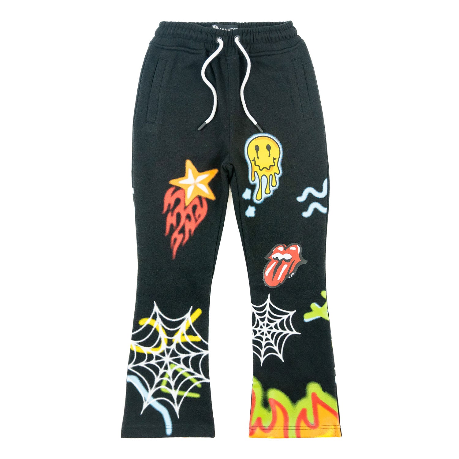 B4525 - Makobi KIDS Graffiti Stacked Fleece Set - Black