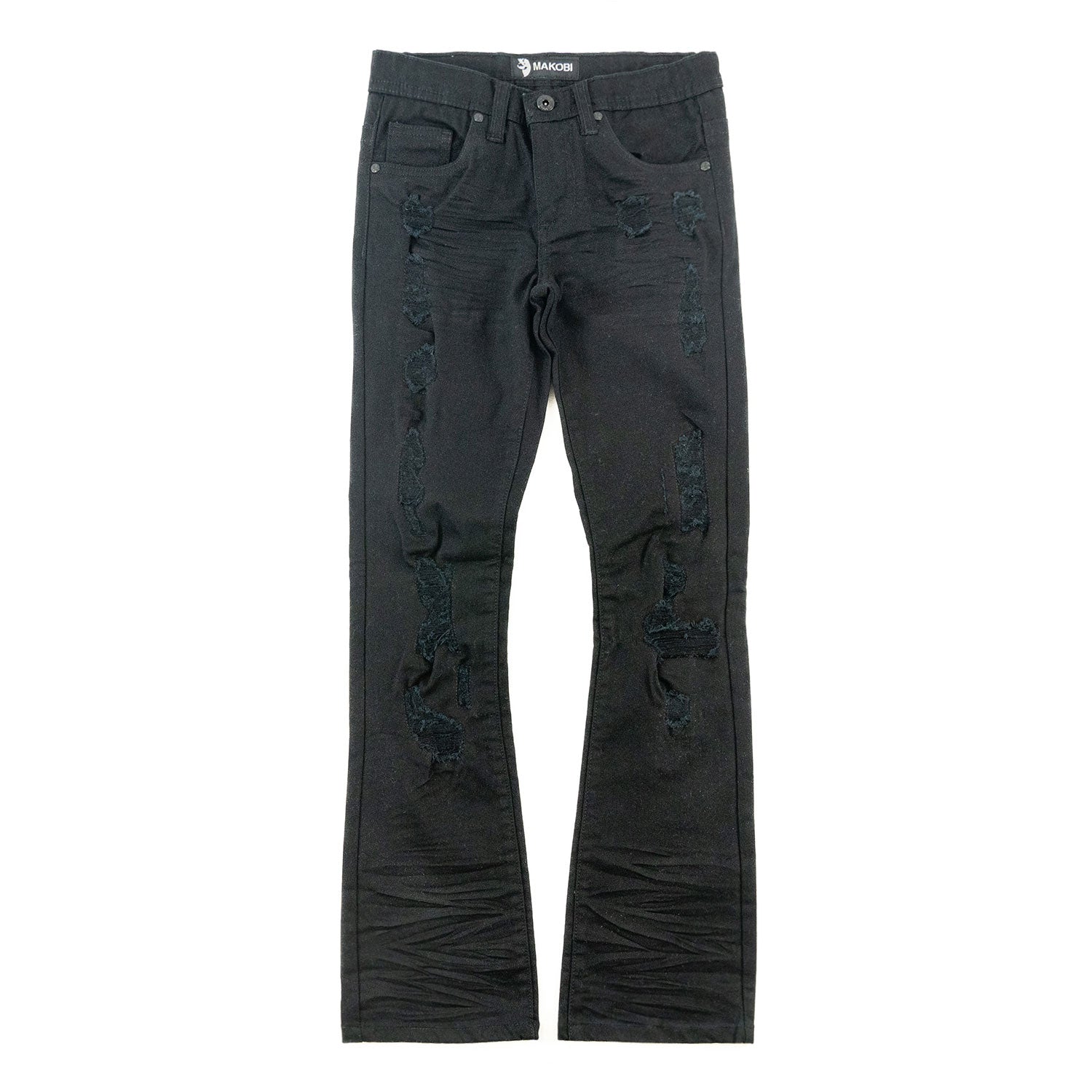 B1979 MAKOBI KIDS Jacob Stacked Jeans - Black