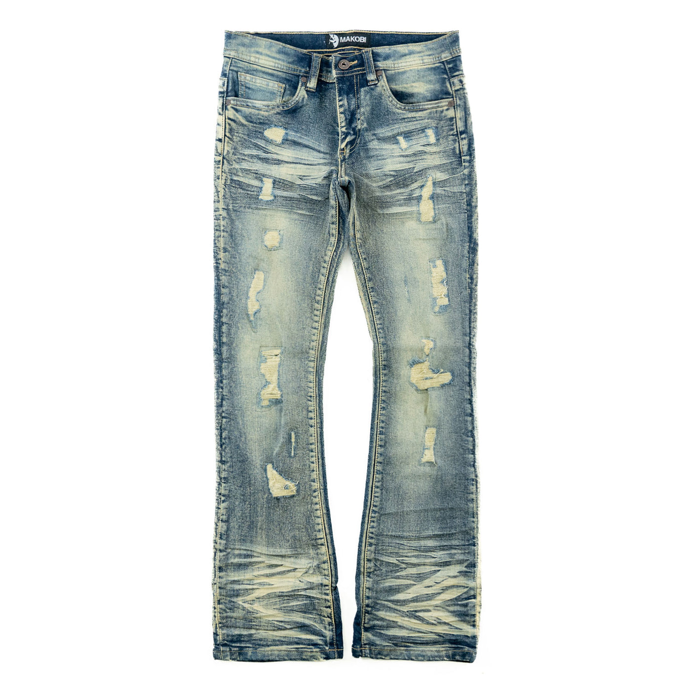 B1979 MAKOBI KIDS Jacob Stacked Jeans - Dirt