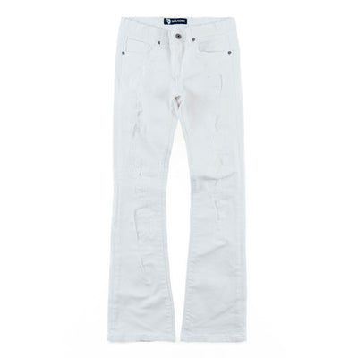 B1979 MAKOBI KIDS Jacob Stacked Jeans - White