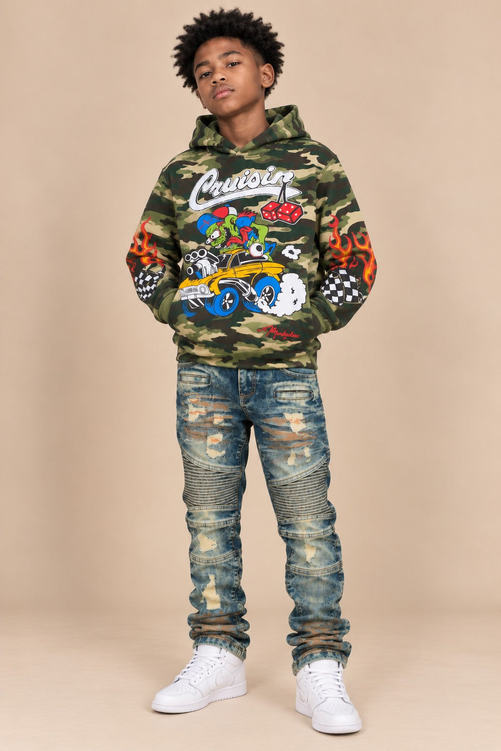 B4200 Makobi KIDS Cruisin' Hoody - Camo