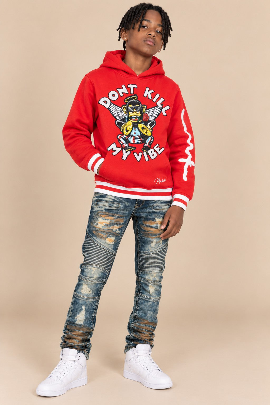 B4250 Makobi KIDS Vibe Hoody - Red