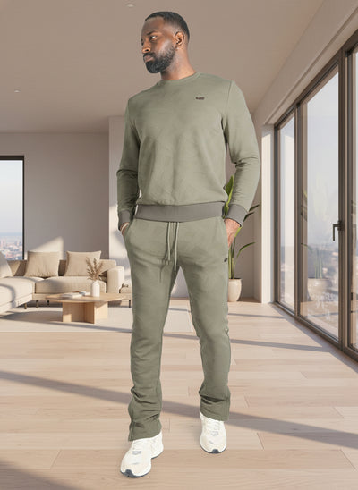 Set | M4247 Bernardi Crewneck Set - Taupe