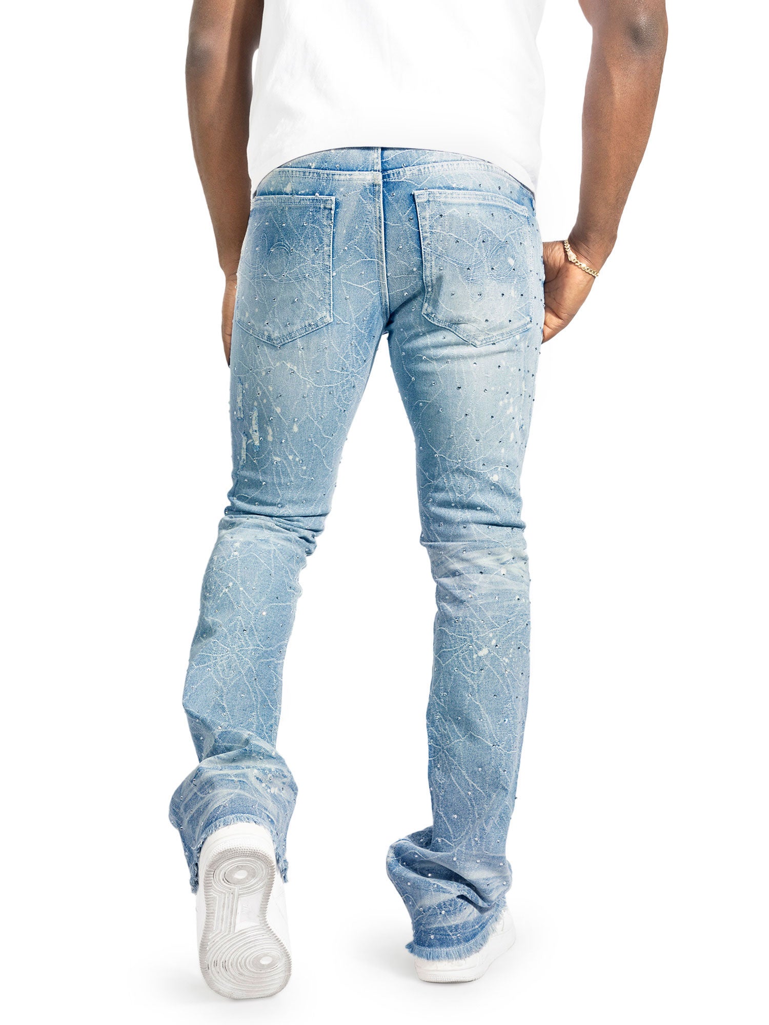 F1746 Amoto Stacked Pants - Light Wash