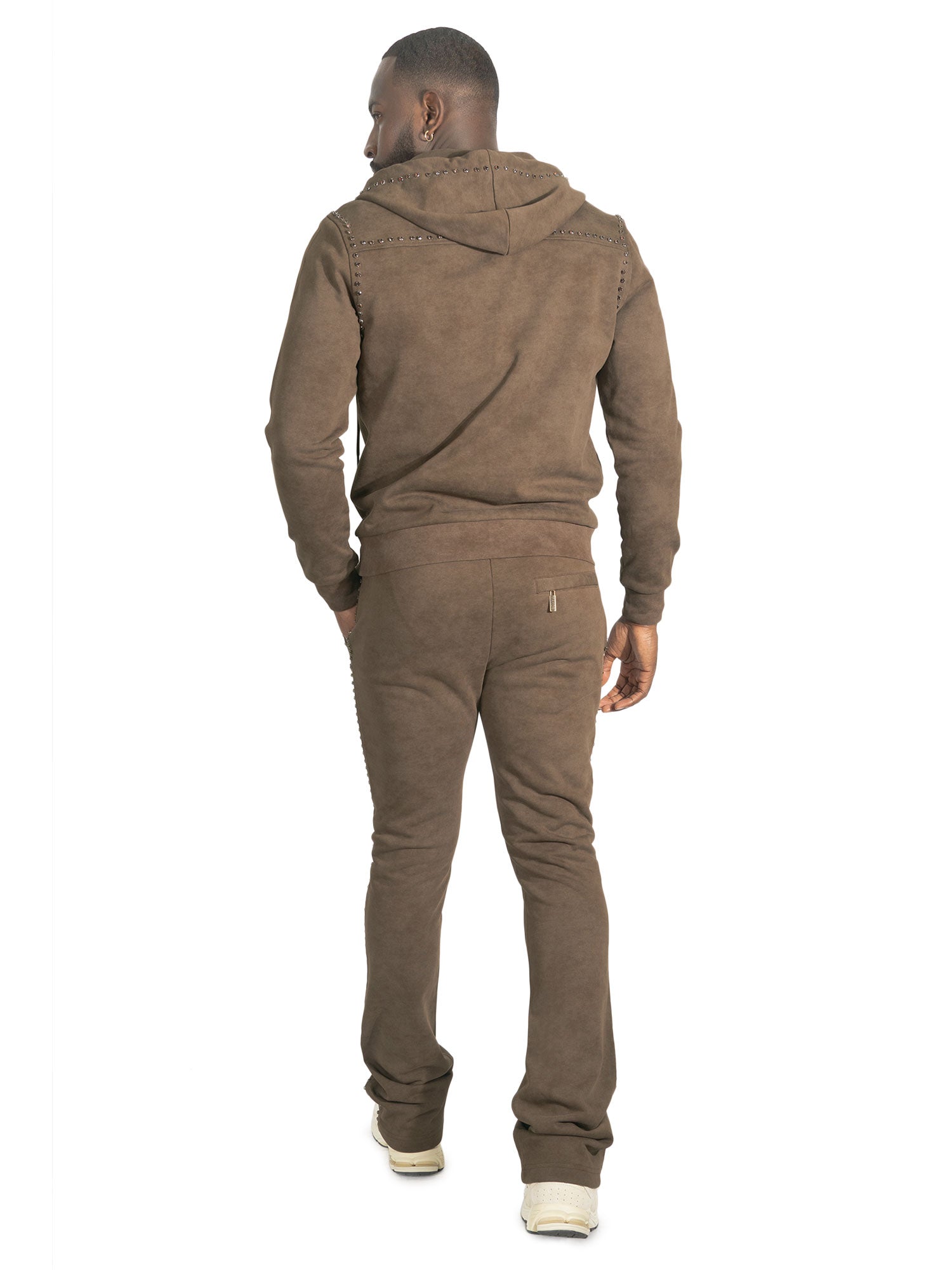Makobi M5455 Lorenzino Zip in Up Hoodie Set - Brown, view 7