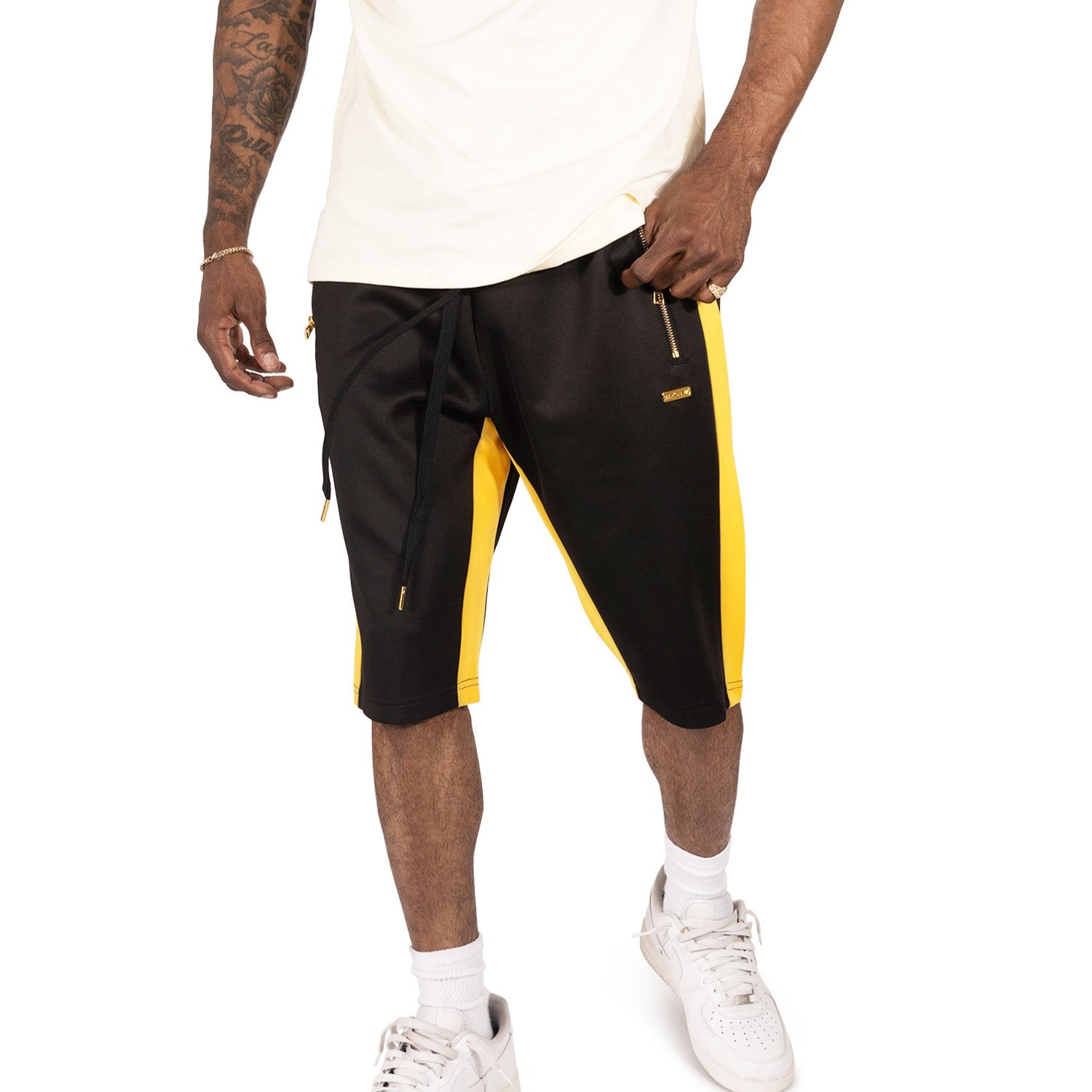 M799 Makobi Track Shorts - Black/Yellow