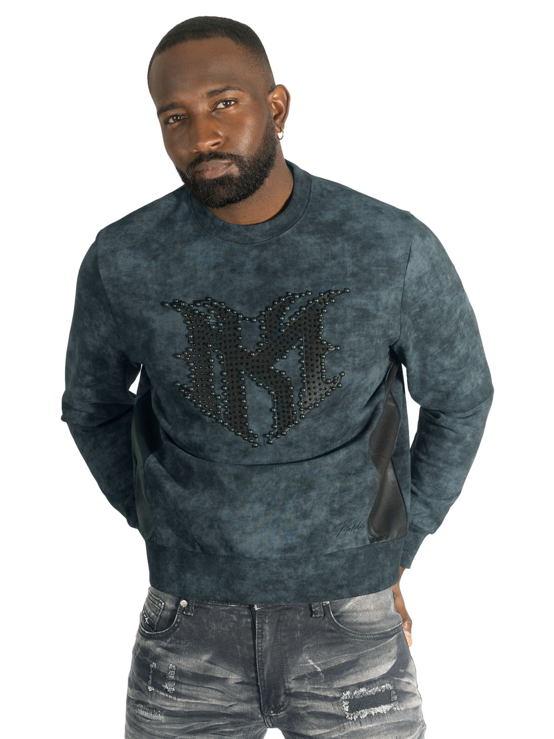Sweatshirt | M4241 Lorenzino Crewneck - Black