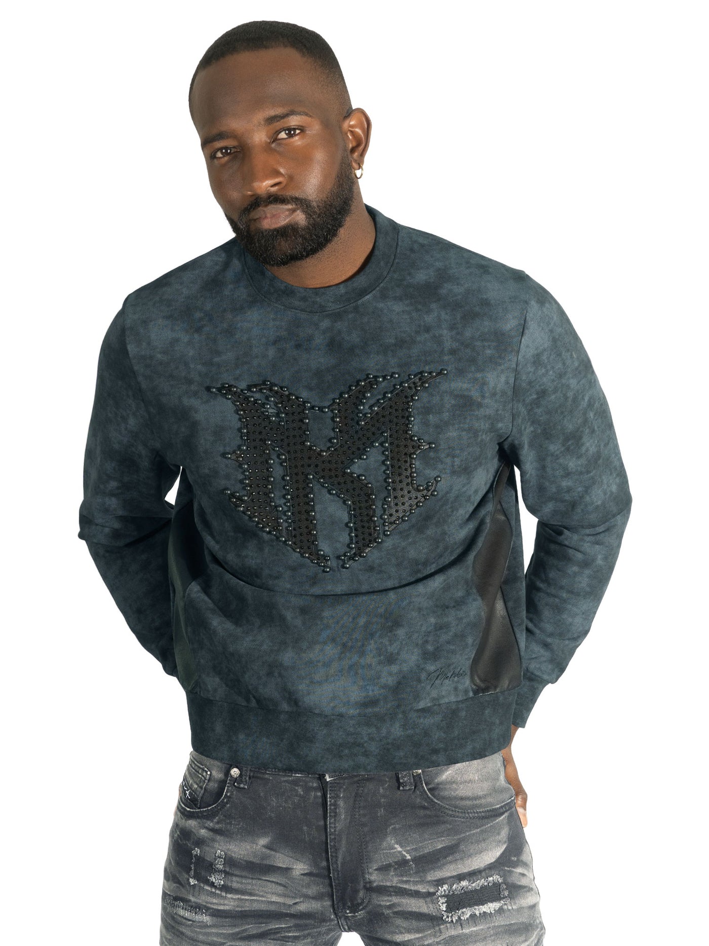 Sweatshirt | M4241 Lorenzino Crewneck - Black