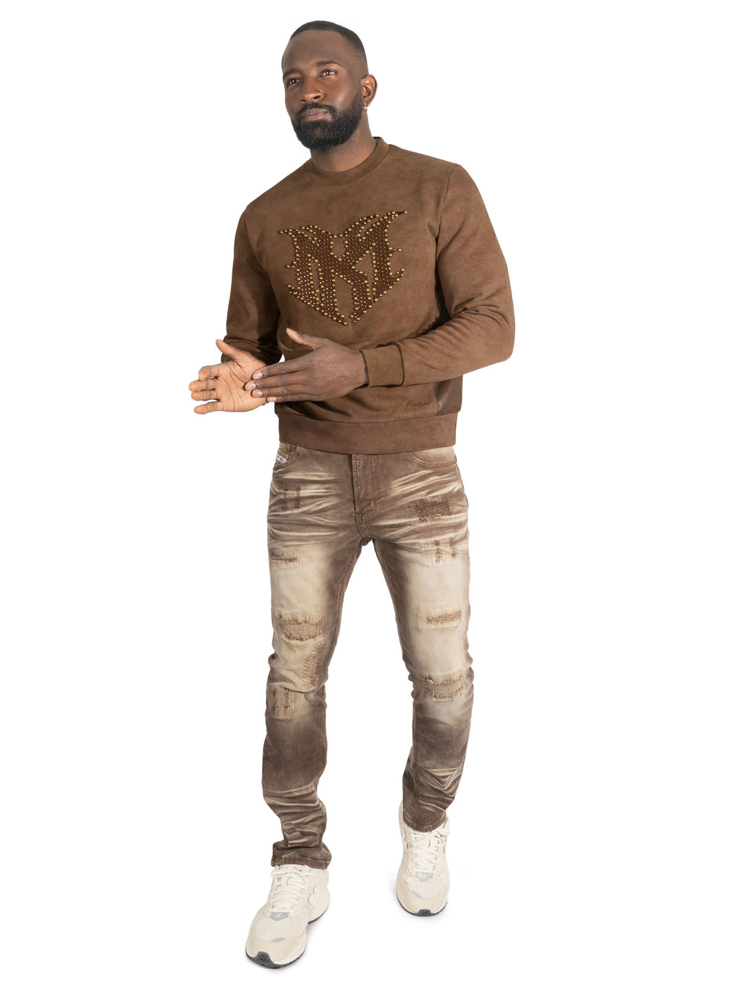 Sweatshirt | M4241 Lorenzino Crewneck - Brown