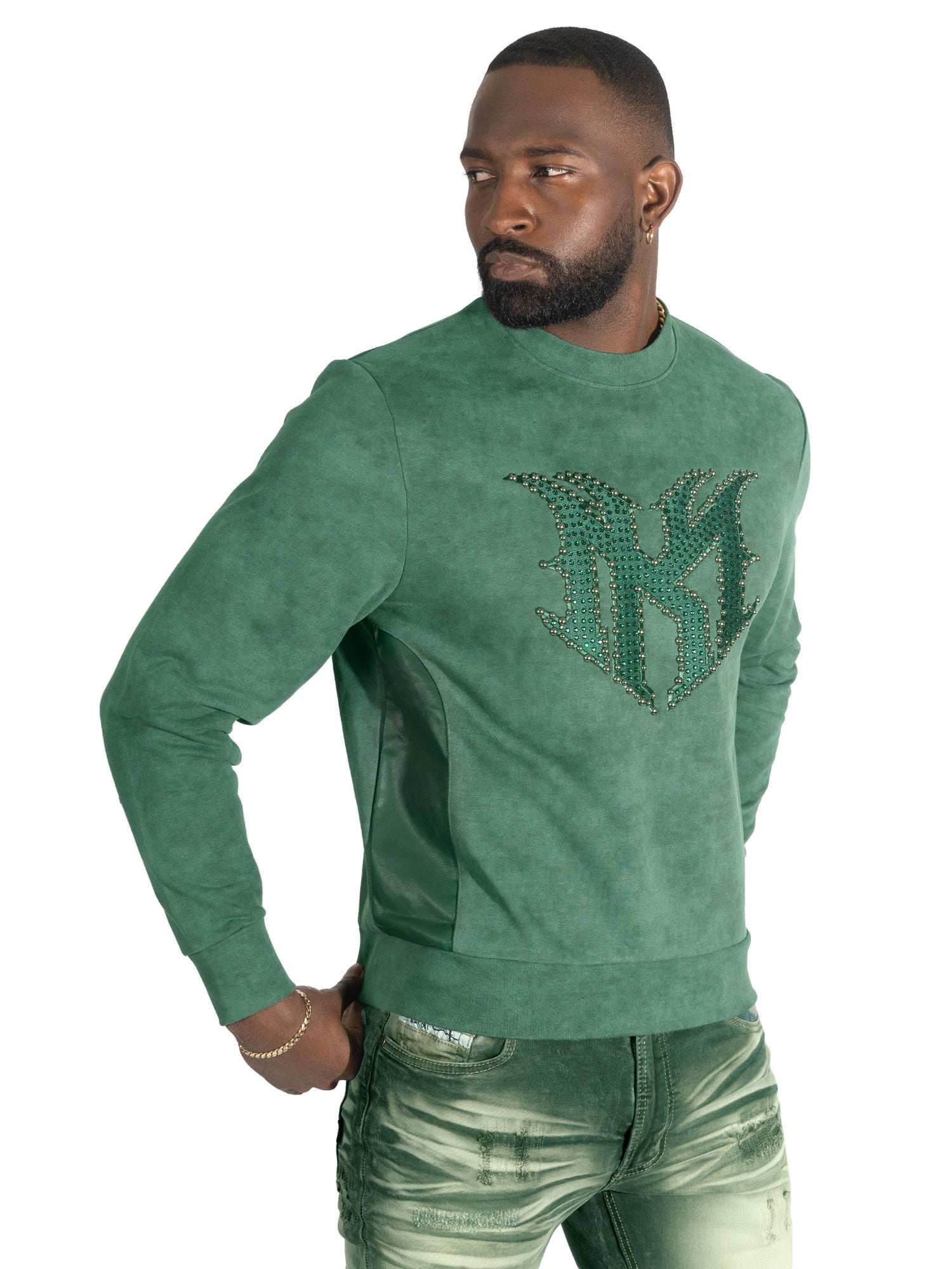 Sweatshirt | M4241 Lorenzino Crewneck - Green