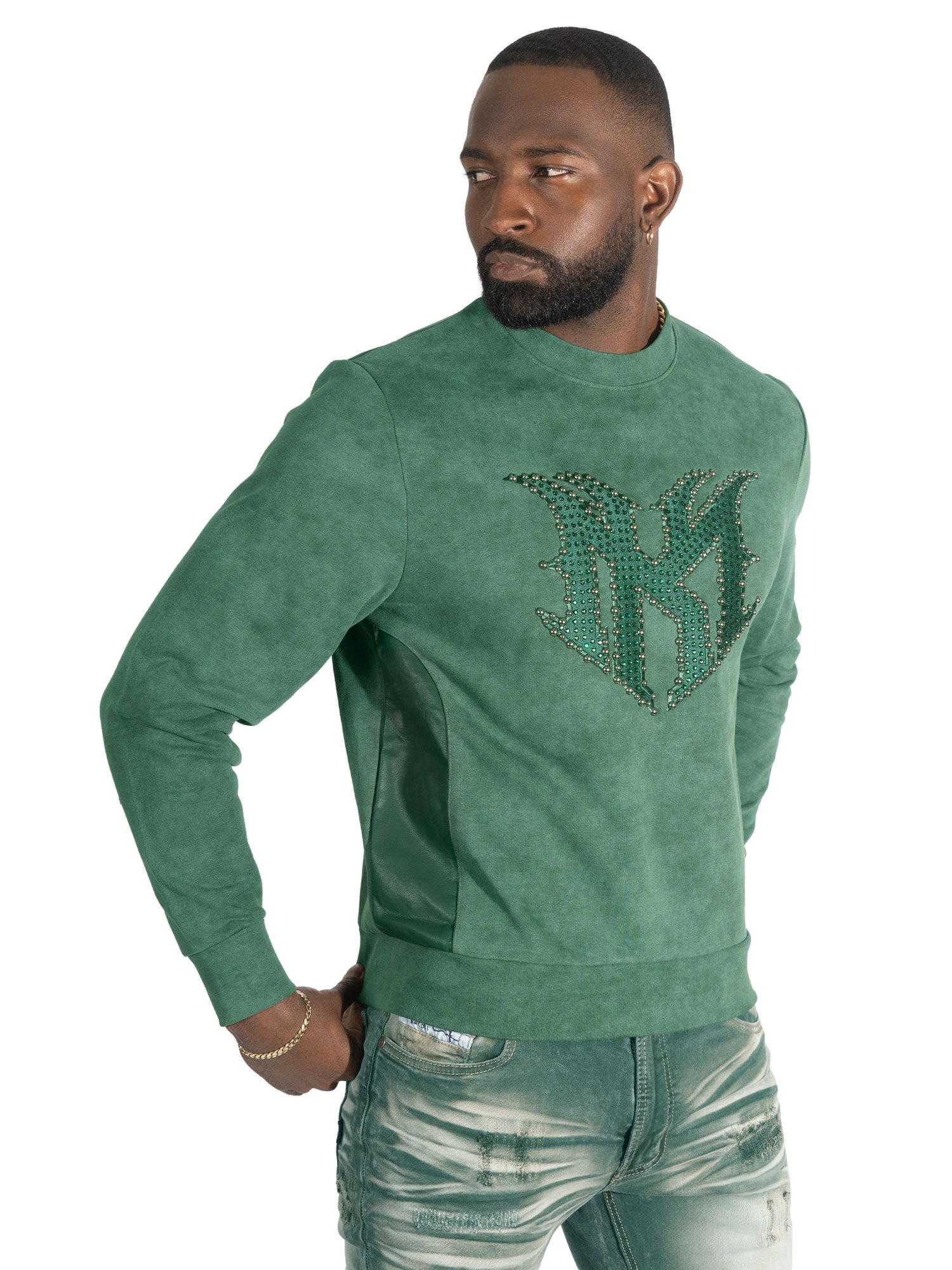 Sweatshirt | M4241 Lorenzino Crewneck - Green
