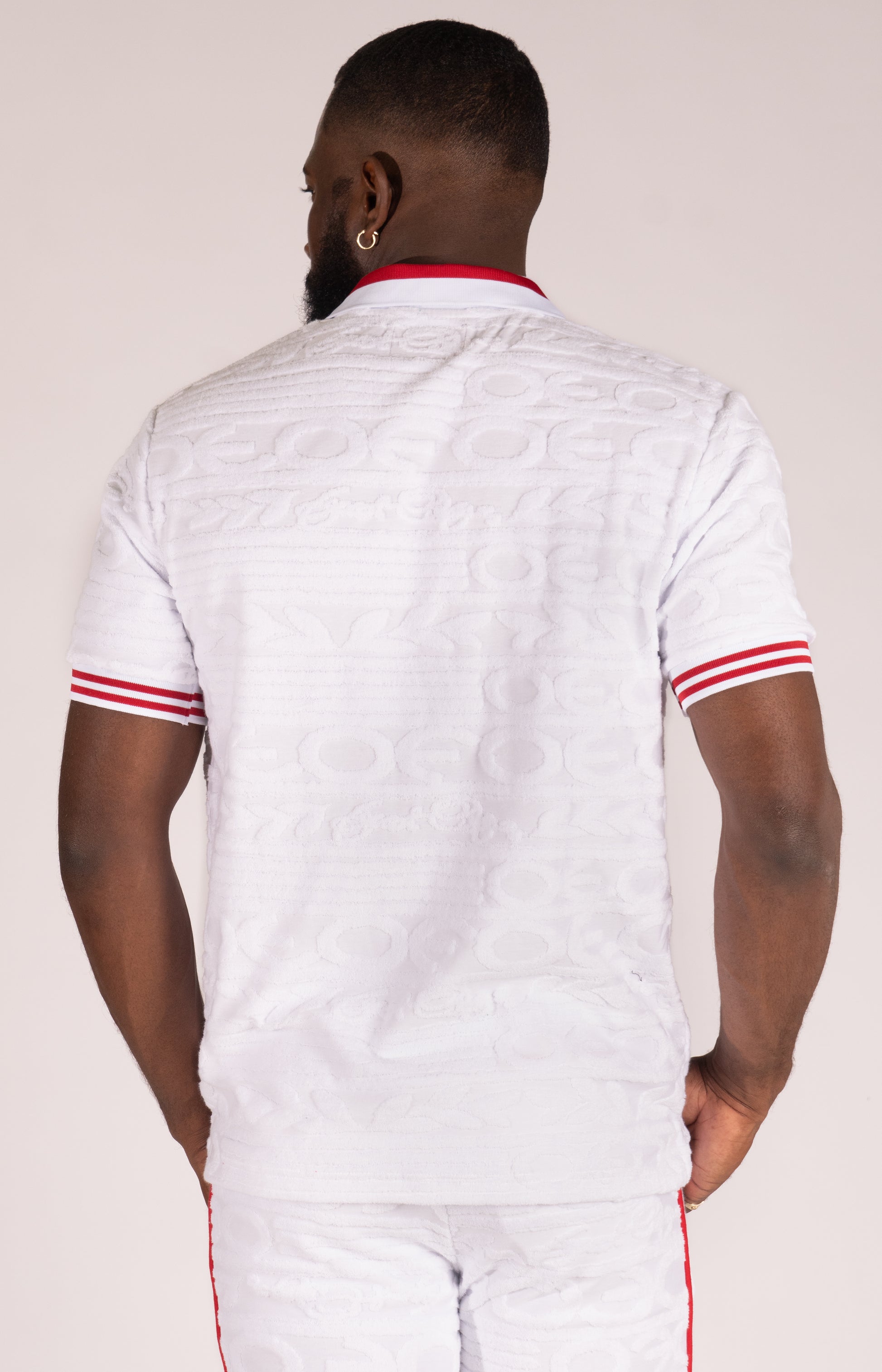 Makobi F178 Baroque Terry Polo in White, view 3