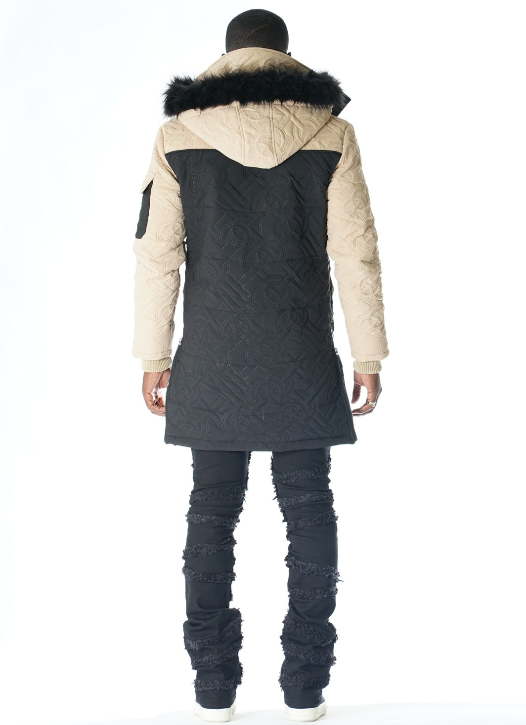 F7700 Apollo Long Quilted Jacket  - Black