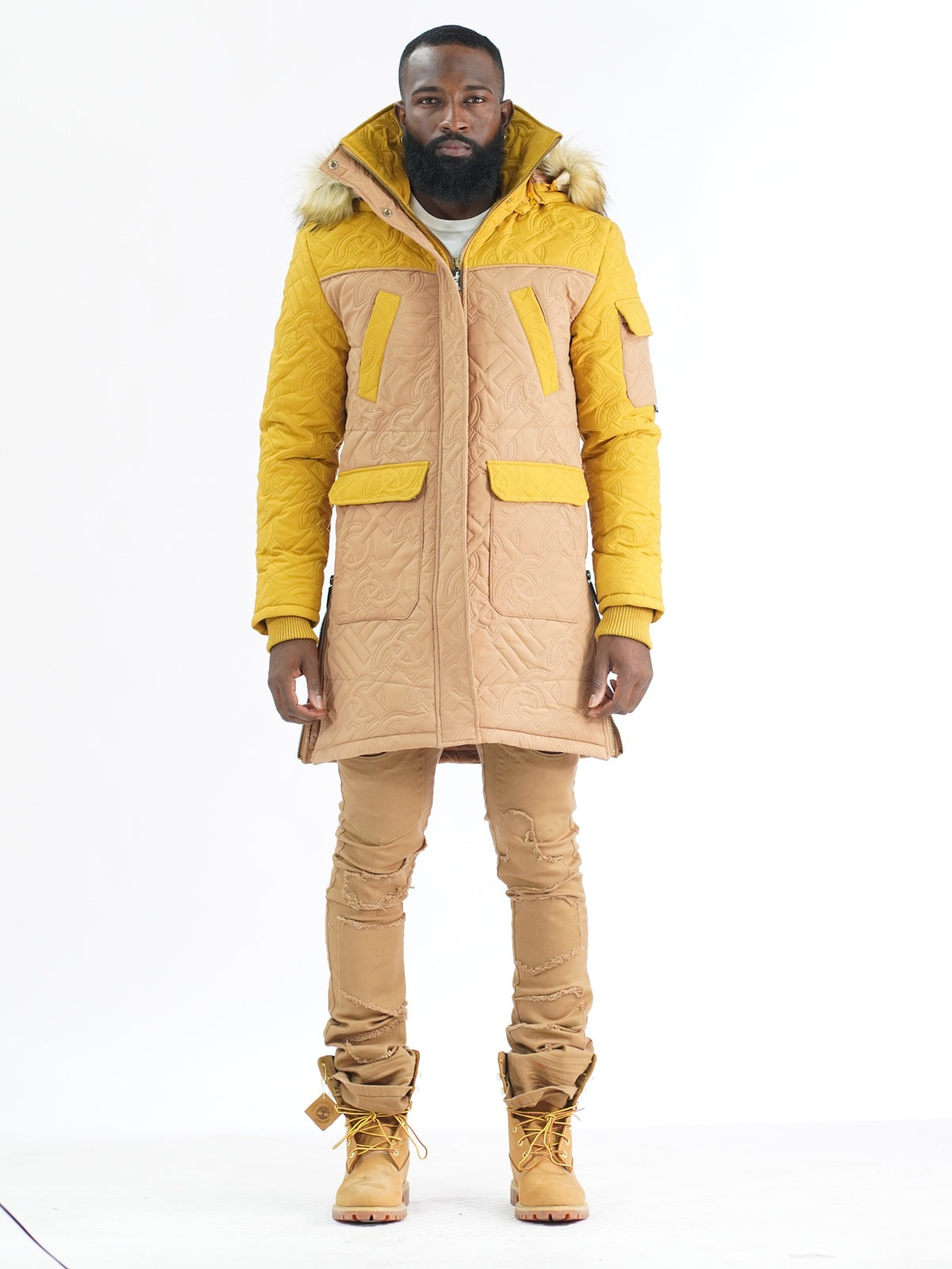 F7700 Apollo Long Quilted Jacket  - Khaki