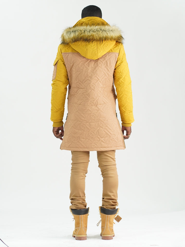 F7700 Apollo Long Quilted Jacket  - Khaki