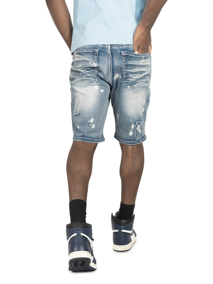 M607 Amato Denim Shorts - Light Wash