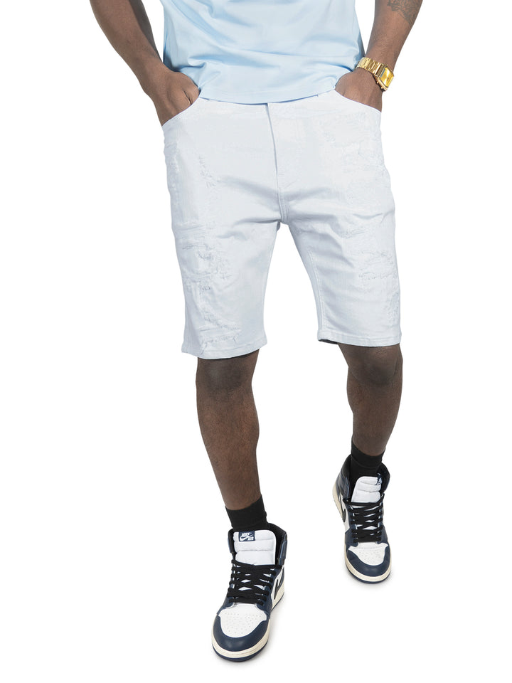 M607 Amato Denim Shorts - White