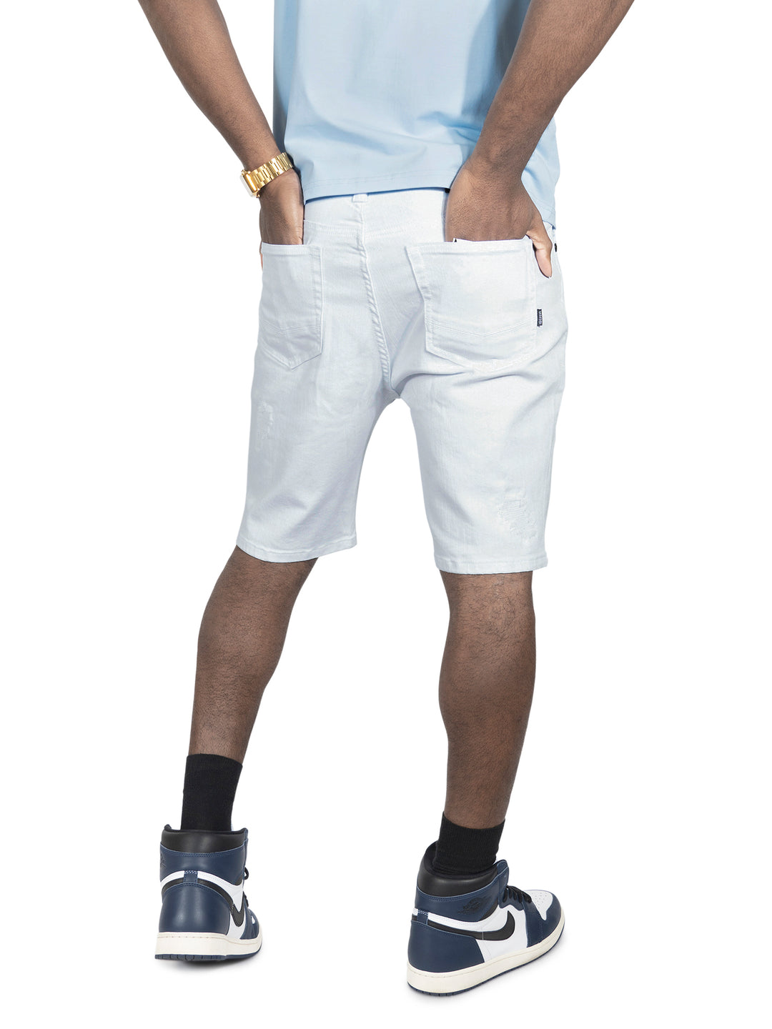 M607 Amato Denim Shorts - White