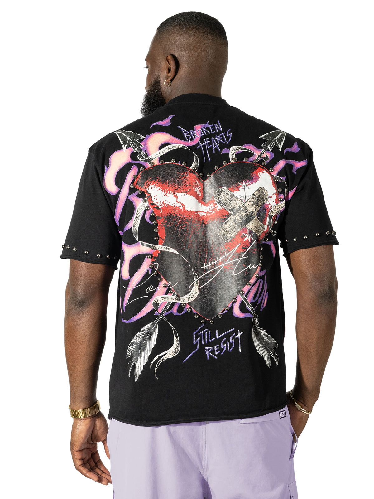 Cross Arrow Heart T-shirt - Black