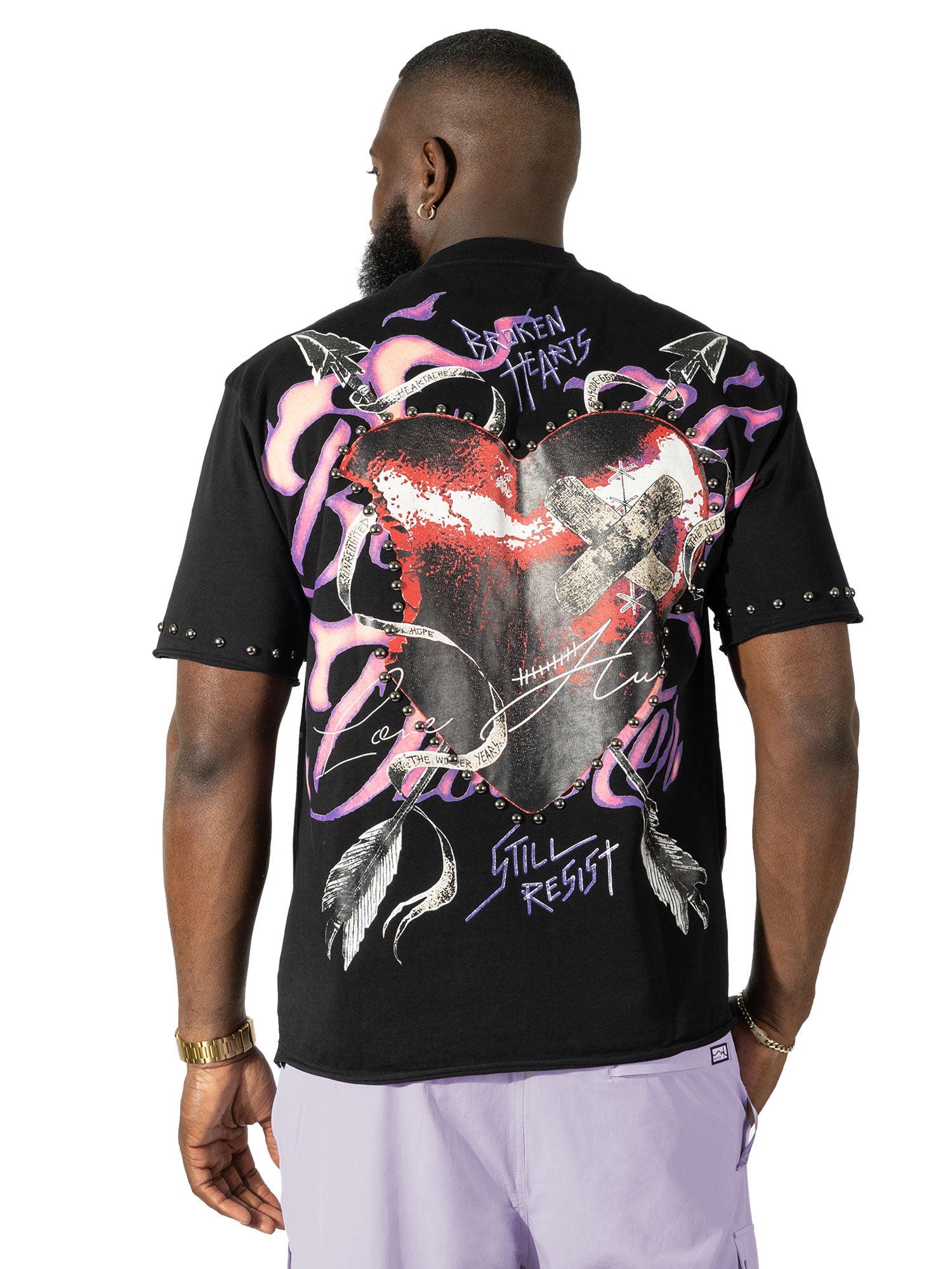 Cross Arrow Heart T-shirt - Black