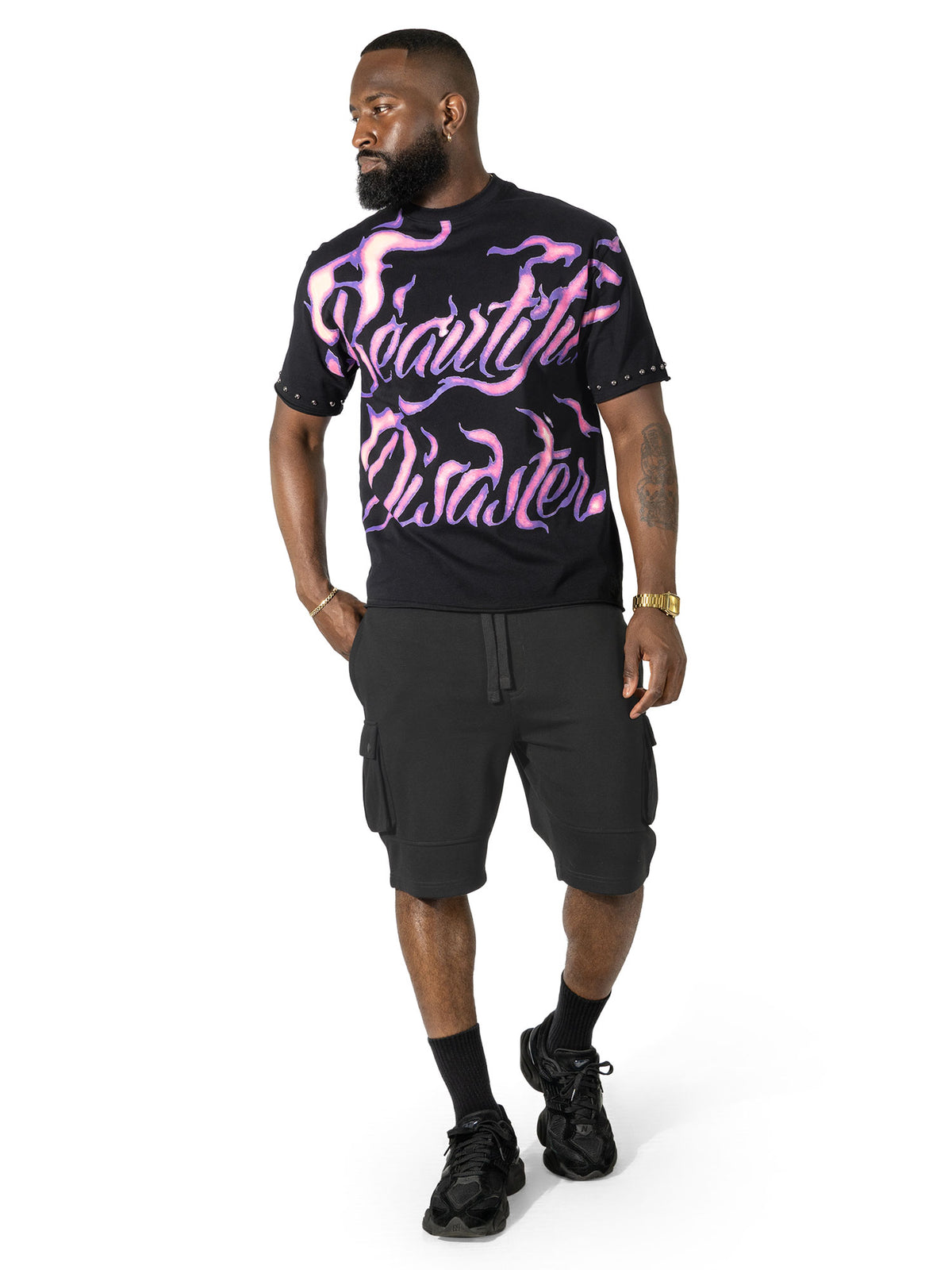 Cross Arrow Heart T-shirt - Black