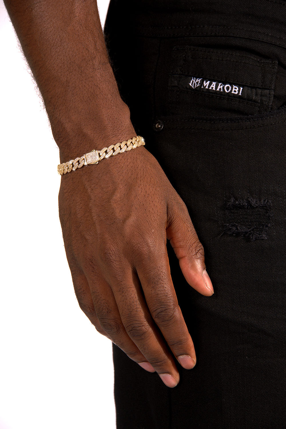 Iced Out Cuban Link Set 8.5mm 18K Gold Set