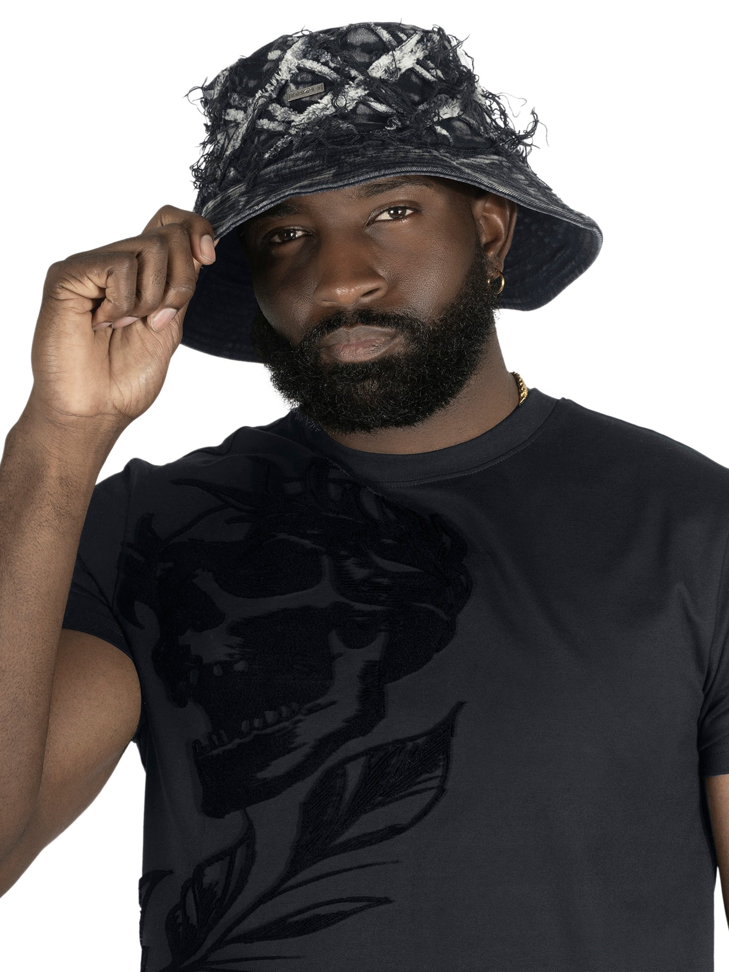 M016 Rinaldi Denim Bucket Hat - Black