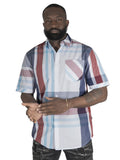 V842 Robert Plaid Button-Down Shirt - Navy