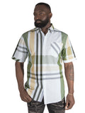 Makobi V842 Robert Plaid Button in Down Shirt - Olive