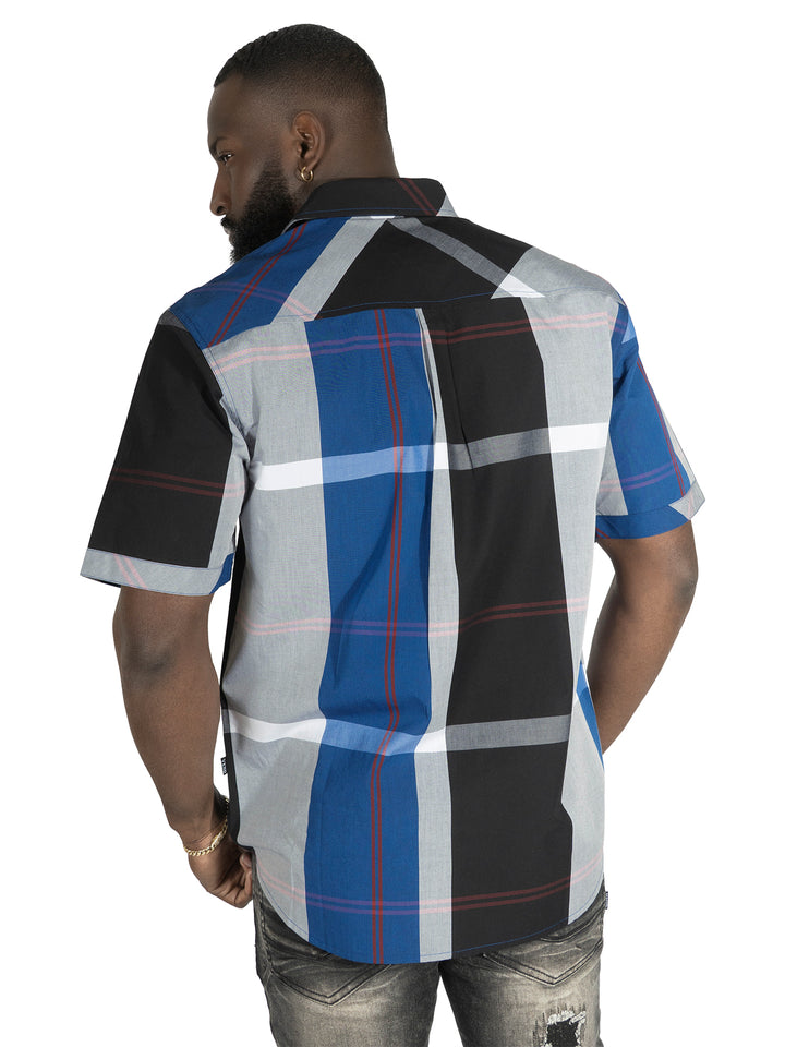 V829 Colton Plaid Shirt - Royal