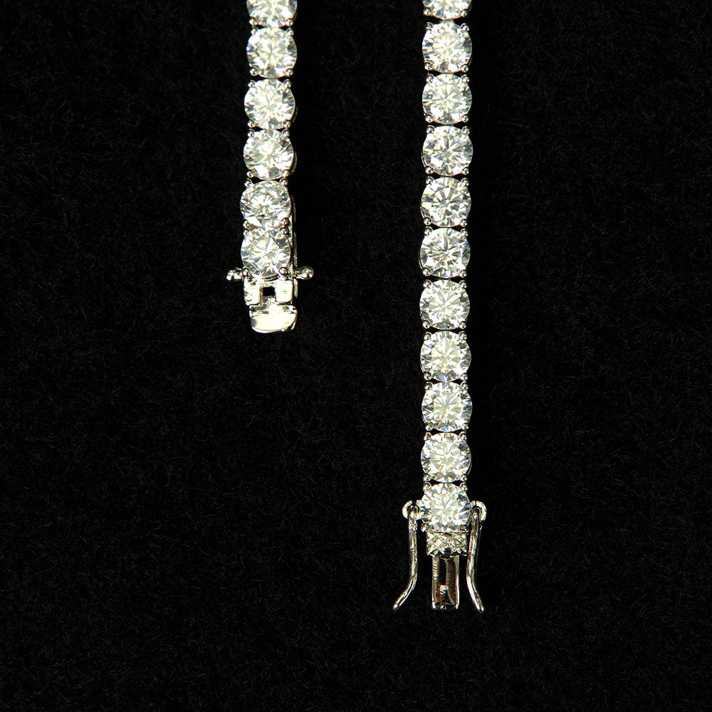 Iced Tennis Chain 5mm - 18K White Gold
